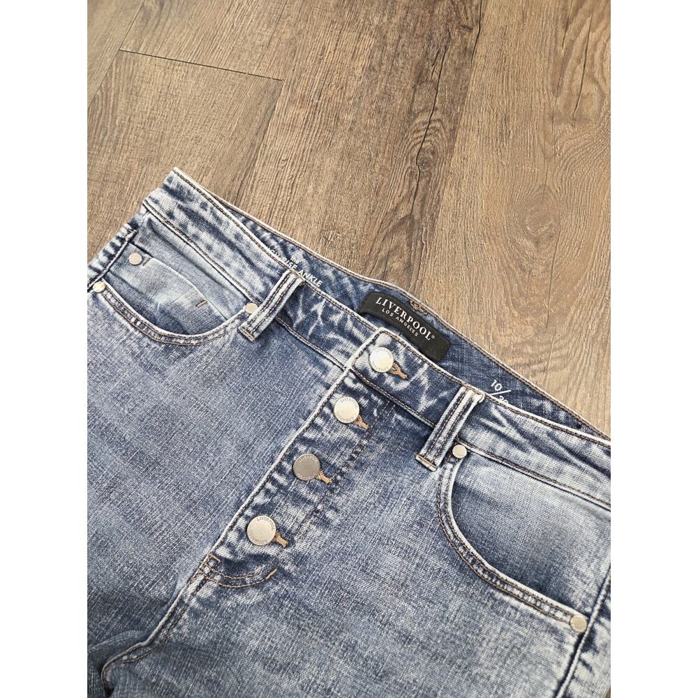 Liverpool ABBY HI-RISE Ankle skinny Button Fly Jeans Denim Stretch 10/30 - Picture 2 of 6